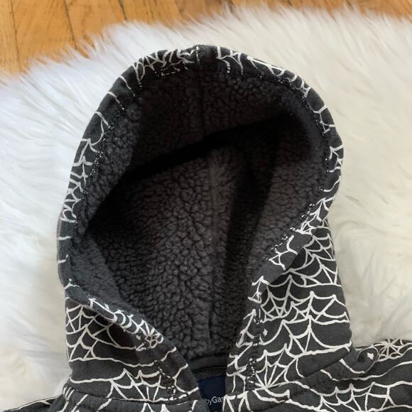 Baby Gap gray spiderweb Halloween hoodie - Picture 3 of 6